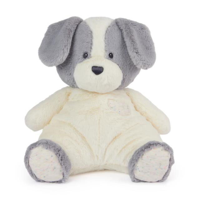 Cuddly recycled super soft plush puppy with GRS certificate