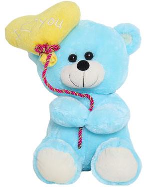Blue soft boa teddy